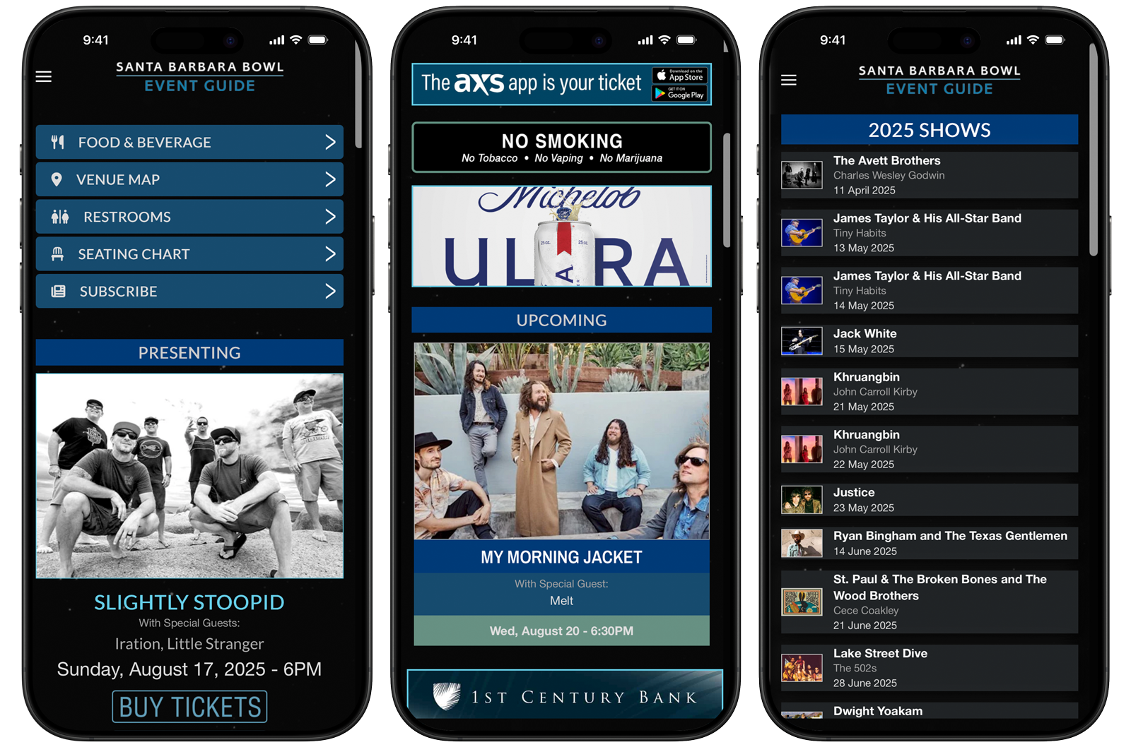 Santa Barbara Bowl Event Guide screenshot