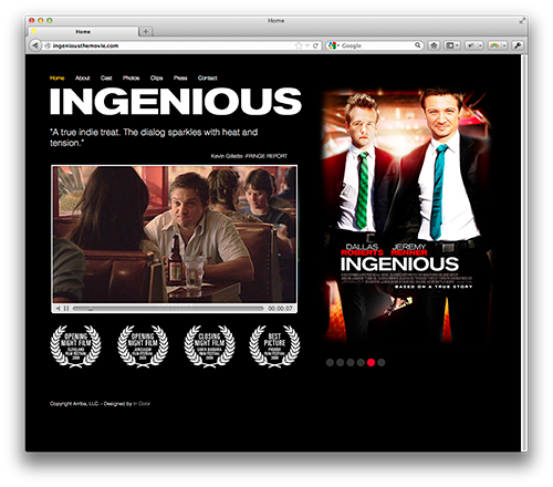 Ingenious (the movie) website screenshot